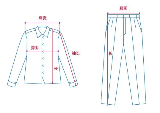 定做工作服測(cè)量展示圖，短袖工作服定做，冬季工作服定做